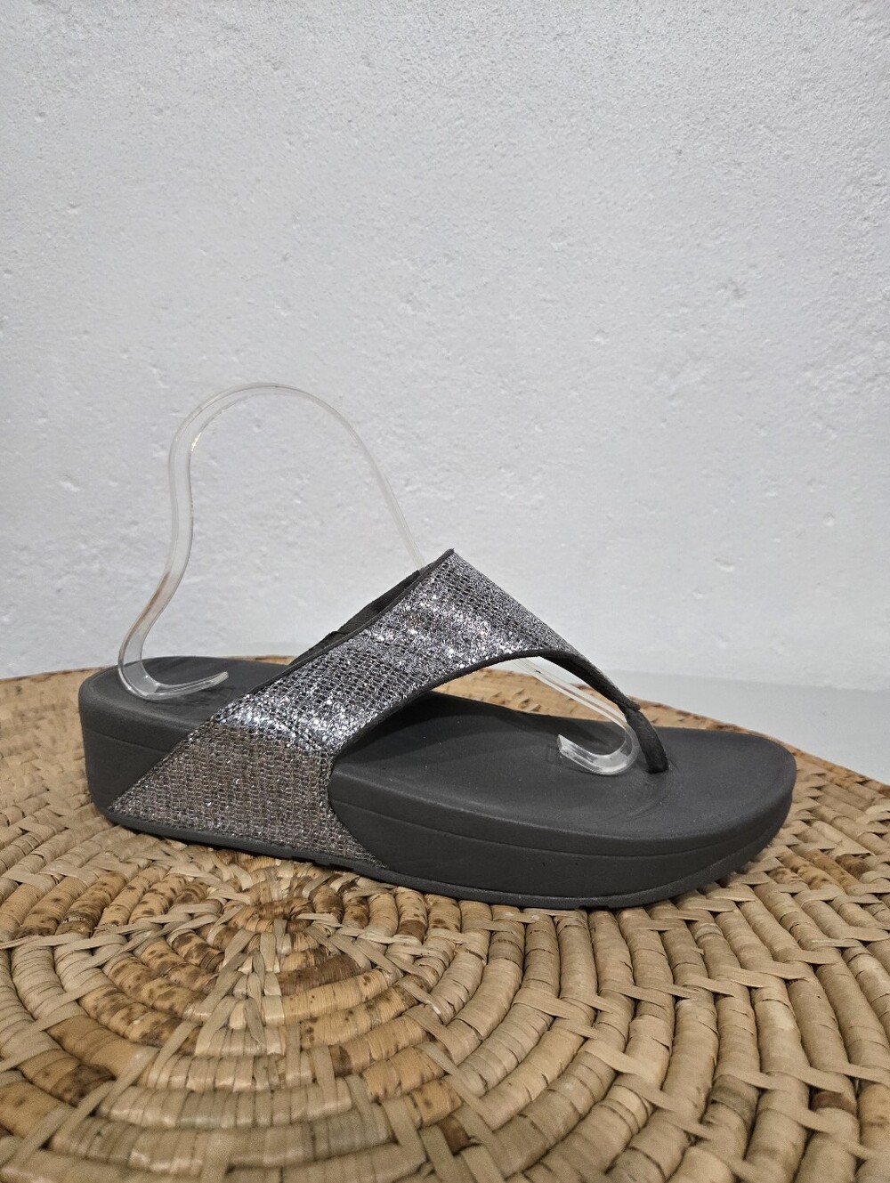 FitFlop Silver Glitter Sandals 9 - Picture 2 of 7